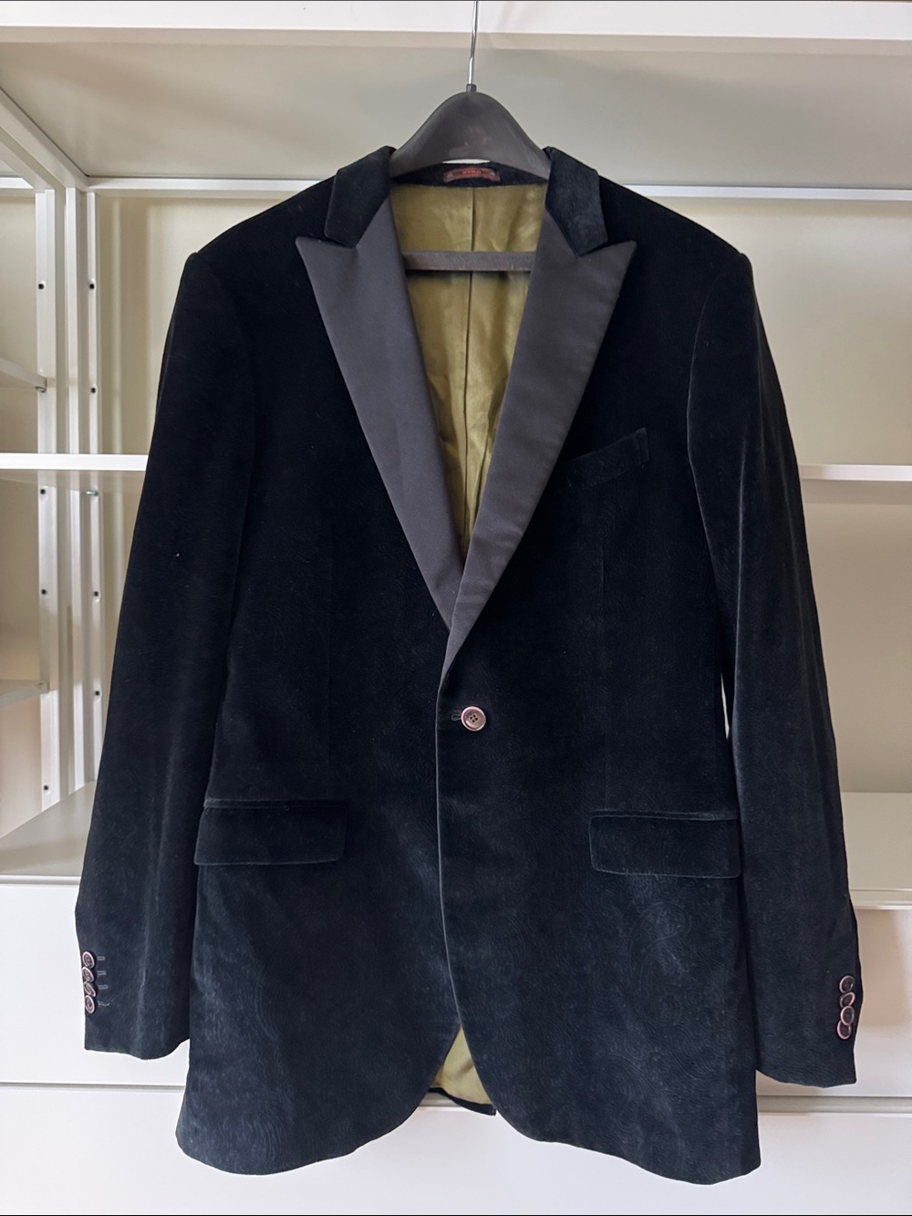 Etro Black Pea Coat with Olive Interior - XXL